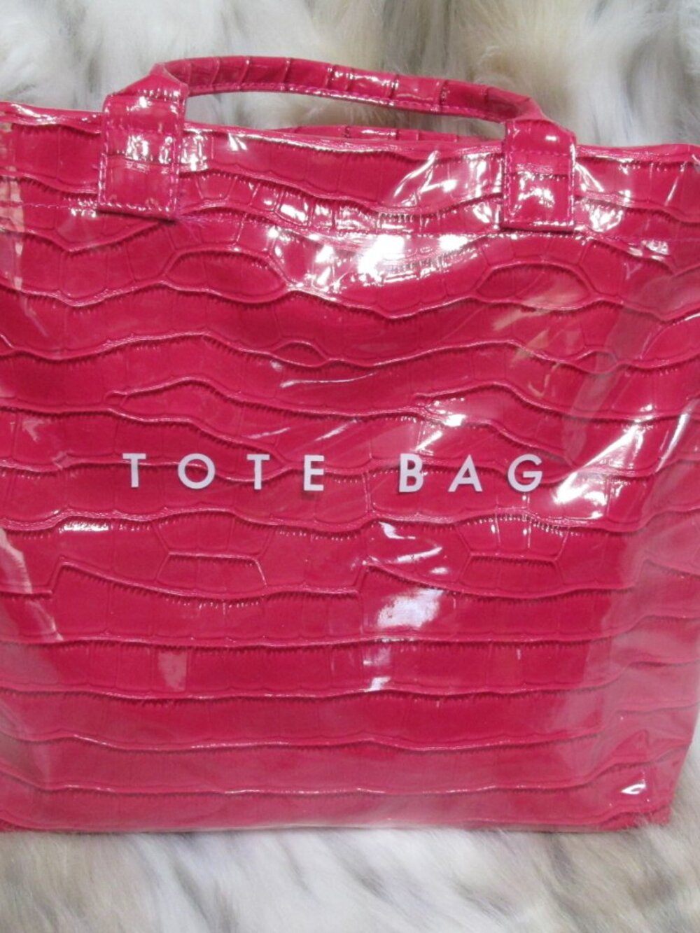 P3176R-New Fashion Poly Red Croc Lined Inside with pockets